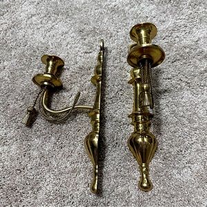 Vintage Brass Wall Sconce Candle Holders